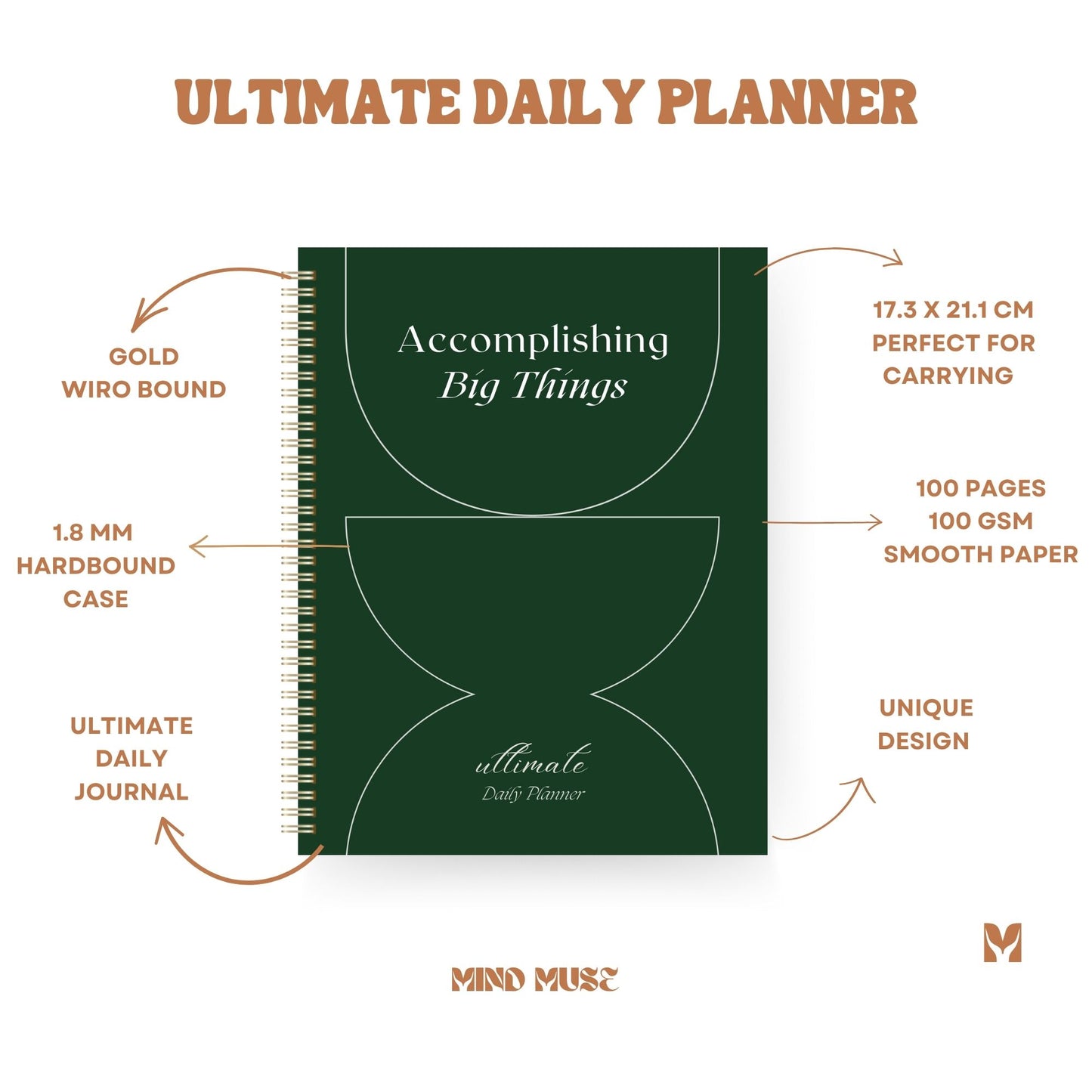 The Ultimate Daily Planner 📅 - Organize Your Day with Purpose & Precision - Accomplish Big Things