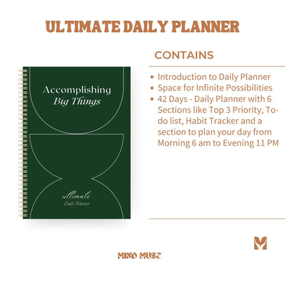 The Ultimate Daily Planner 📅 - Organize Your Day with Purpose & Precision - Accomplish Big Things