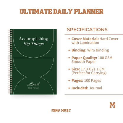 The Ultimate Daily Planner 📅 - Organize Your Day with Purpose & Precision - Accomplish Big Things