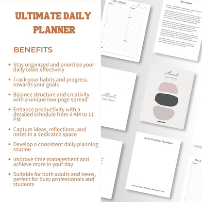 The Ultimate Daily Planner 📅 - Organize Your Day with Purpose & Precision - Balance