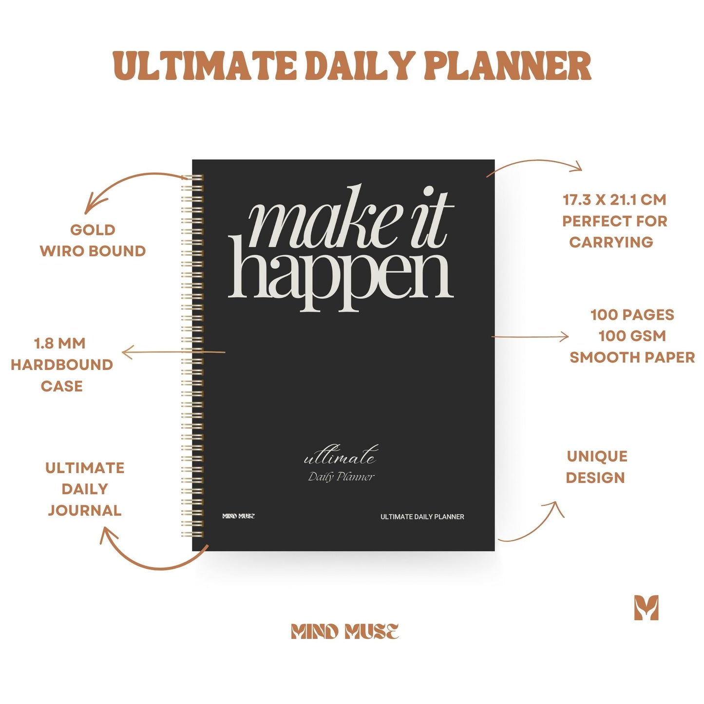 The Ultimate Daily Planner 📅 - Organize Your Day with Purpose & Precision - Make It Happen