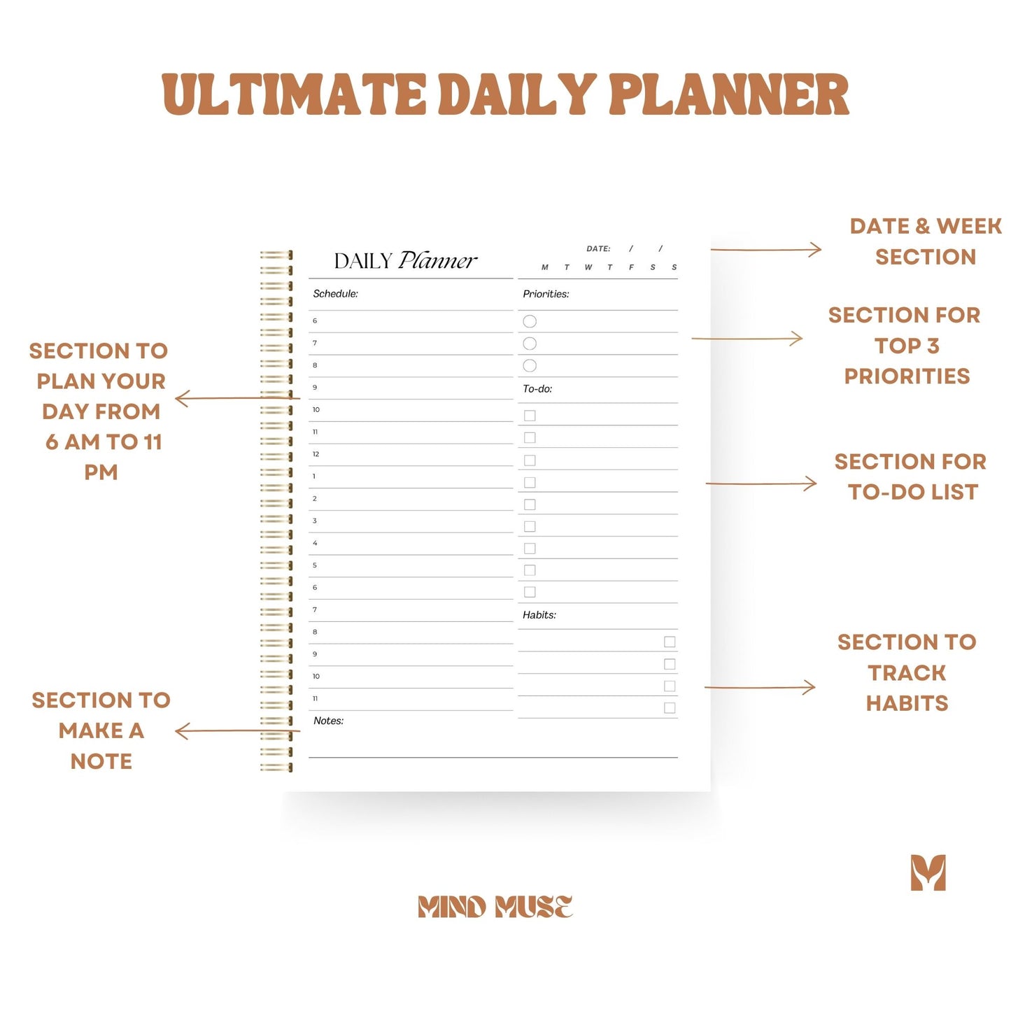 The Ultimate Daily Planner 📅 - Organize Your Day with Purpose & Precision - Make It Happen