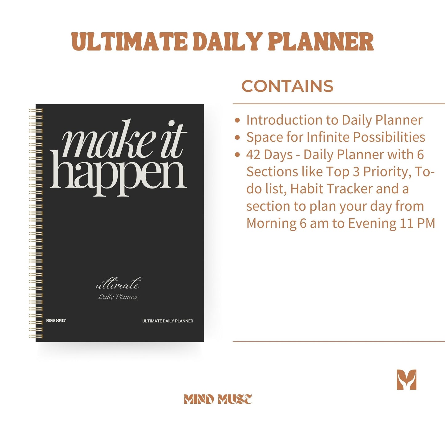 The Ultimate Daily Planner 📅 - Organize Your Day with Purpose & Precision - Make It Happen