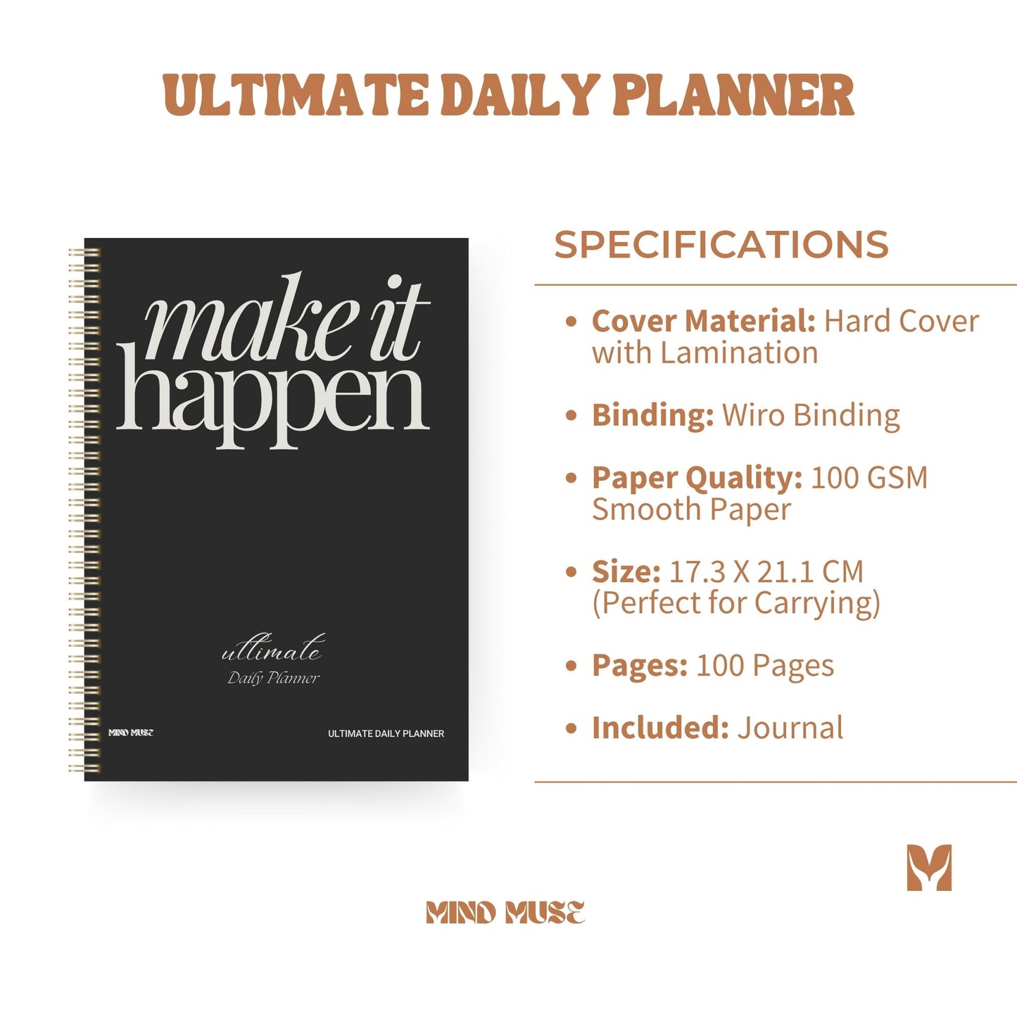 The Ultimate Daily Planner 📅 - Organize Your Day with Purpose & Precision - Make It Happen