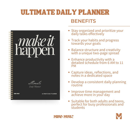 The Ultimate Daily Planner 📅 - Organize Your Day with Purpose & Precision - Make It Happen