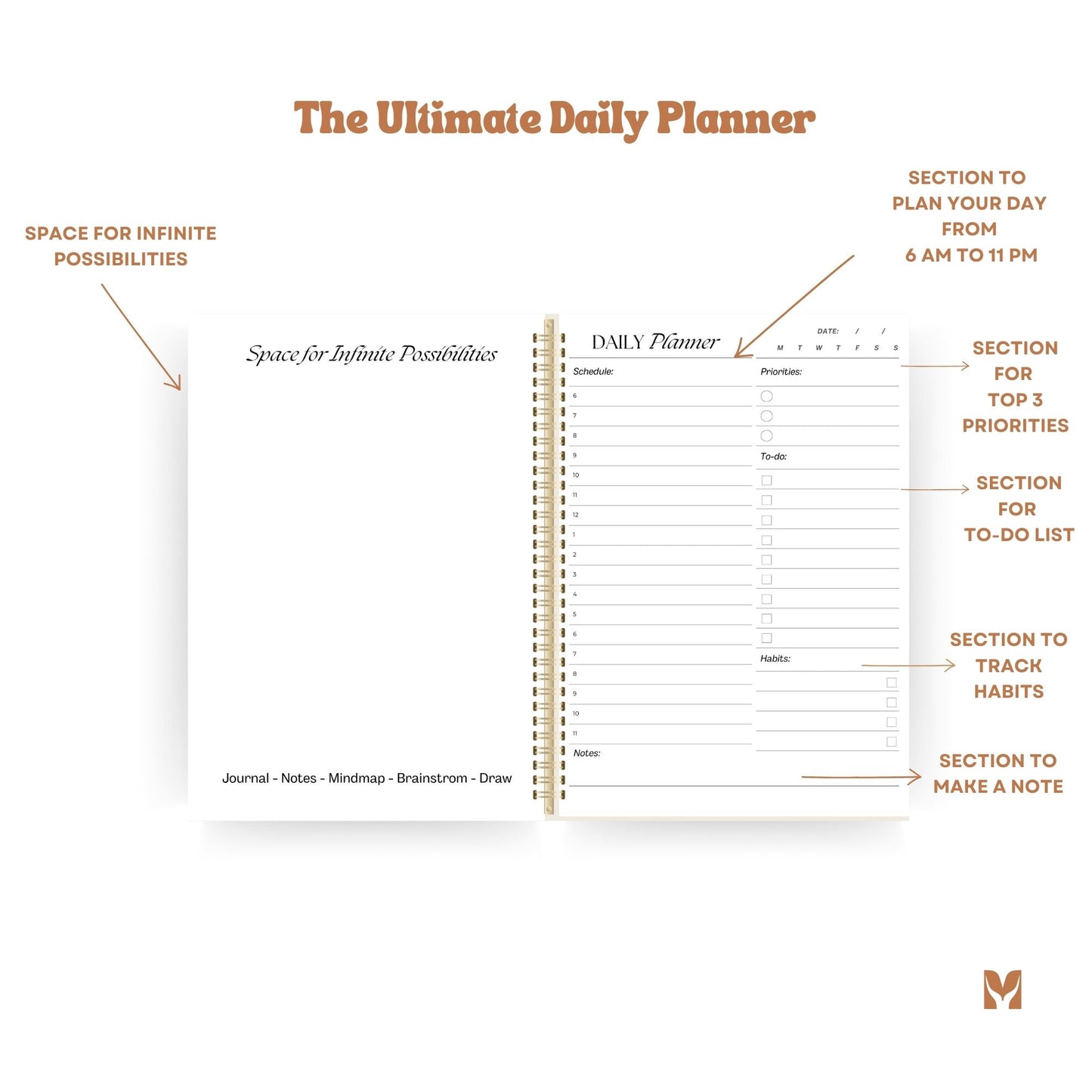 The Ultimate Daily Planner 📅 - Organize Your Day with Purpose & Precision - Vibrant Orange