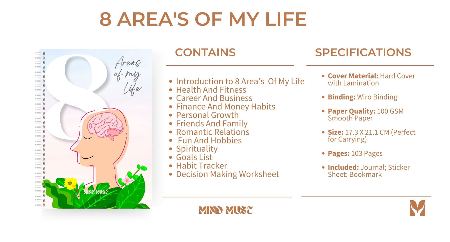 Life Mastery: Mind Muse 8 AREAS OF LIFE Journal - Achieve Balance, Success, and Fulfillment in Every Aspect of Your Life